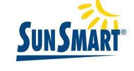 sunsmart logo blue with yellow sun